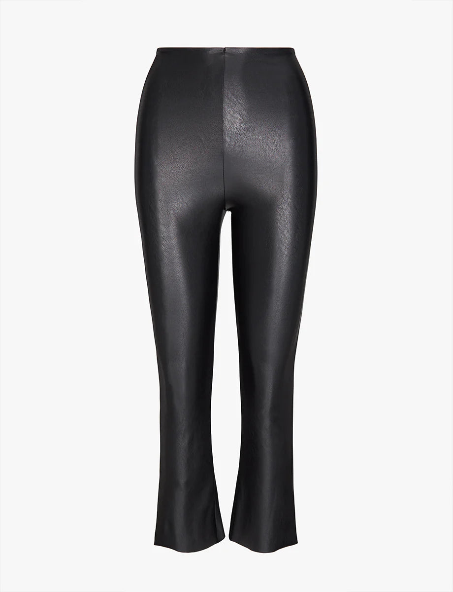 FAUX LEATHER CROP FLARE
