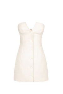 AMURA STRAPLESS BUTTON UP MINI DRESS