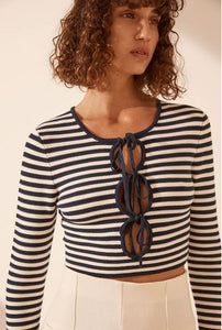 OCEANE LONG SLEEVE KEYHOLE TOP