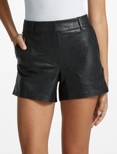 FAUX LEATHER TAILORED SHORT