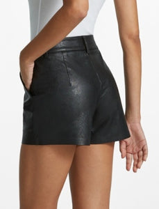 FAUX LEATHER TAILORED SHORT