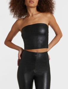 FAUX LEATHER TUBE TOP