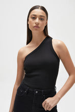 Load image into Gallery viewer, ASYMETRICAL JERSEY TANK BLACK
