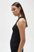 Load image into Gallery viewer, ASYMETRICAL JERSEY TANK BLACK
