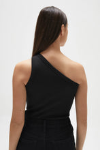 Load image into Gallery viewer, ASYMETRICAL JERSEY TANK BLACK
