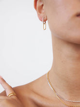 Load image into Gallery viewer, CELINE EARRINGS GOLD PAVÉ/SILVER
