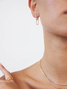CELINE EARRINGS GOLD PAVÉ/SILVER
