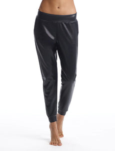 FAUX LEATHER JOGGER BLACK