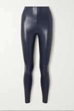 Load image into Gallery viewer, FAUX LEATHER LEGGING - NAVY

