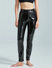 Load image into Gallery viewer, FAUX PATENT LEATHER FIVE POCKET PANT
