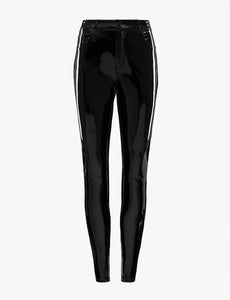 FAUX PATENT LEATHER FIVE POCKET PANT