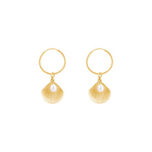 Load image into Gallery viewer, ULA SHELL HOOP EARRINGS
