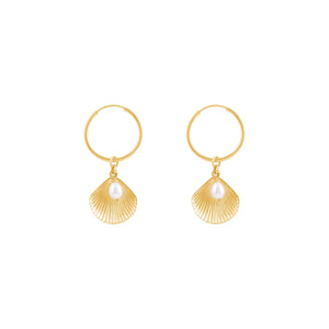 ULA SHELL HOOP EARRINGS