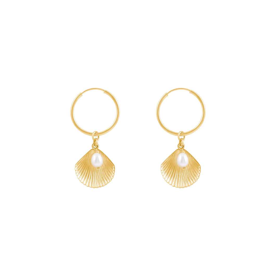 ULA SHELL HOOP EARRINGS