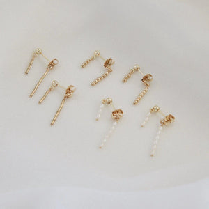 AIMEE FRESH WATER PEARL EARRINGS GOLD