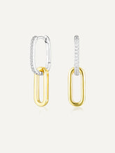 Load image into Gallery viewer, CELINE EARRINGS SILVER PAVÉ/GOLD
